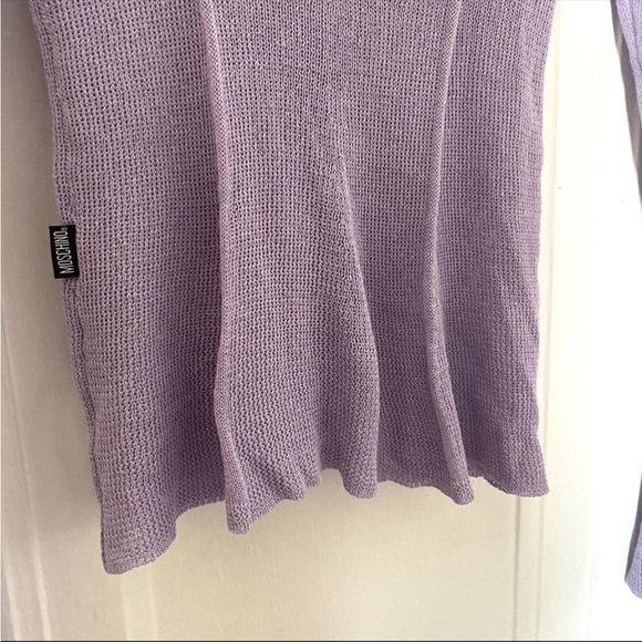 Moschino Flare Sleeve Scoop Neck Knit Sweater Top - Picture 5 of 10